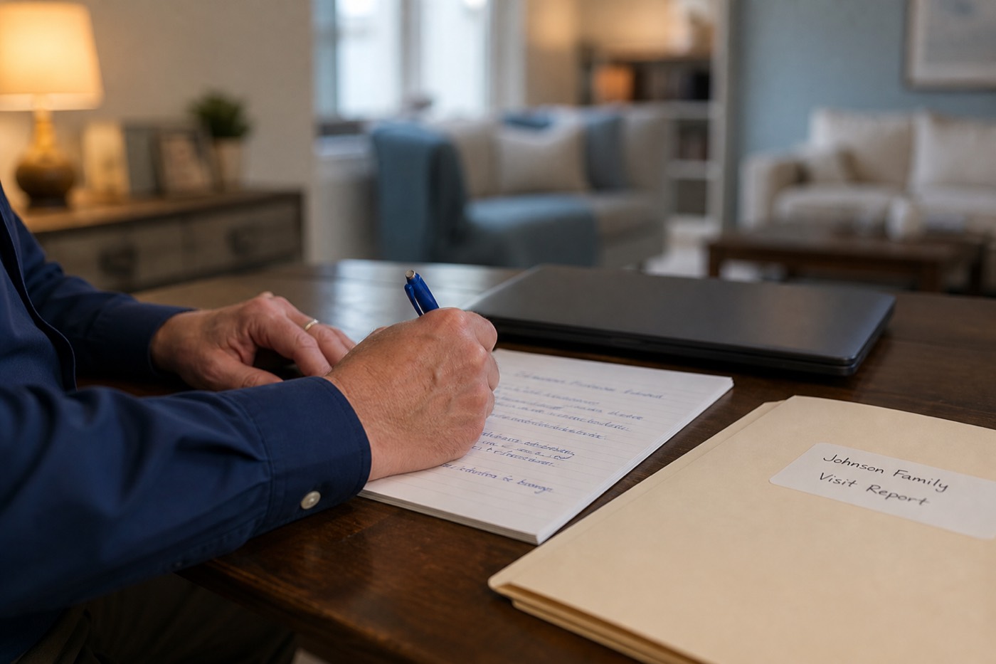 Completing the written Readiness Packet after a visit.